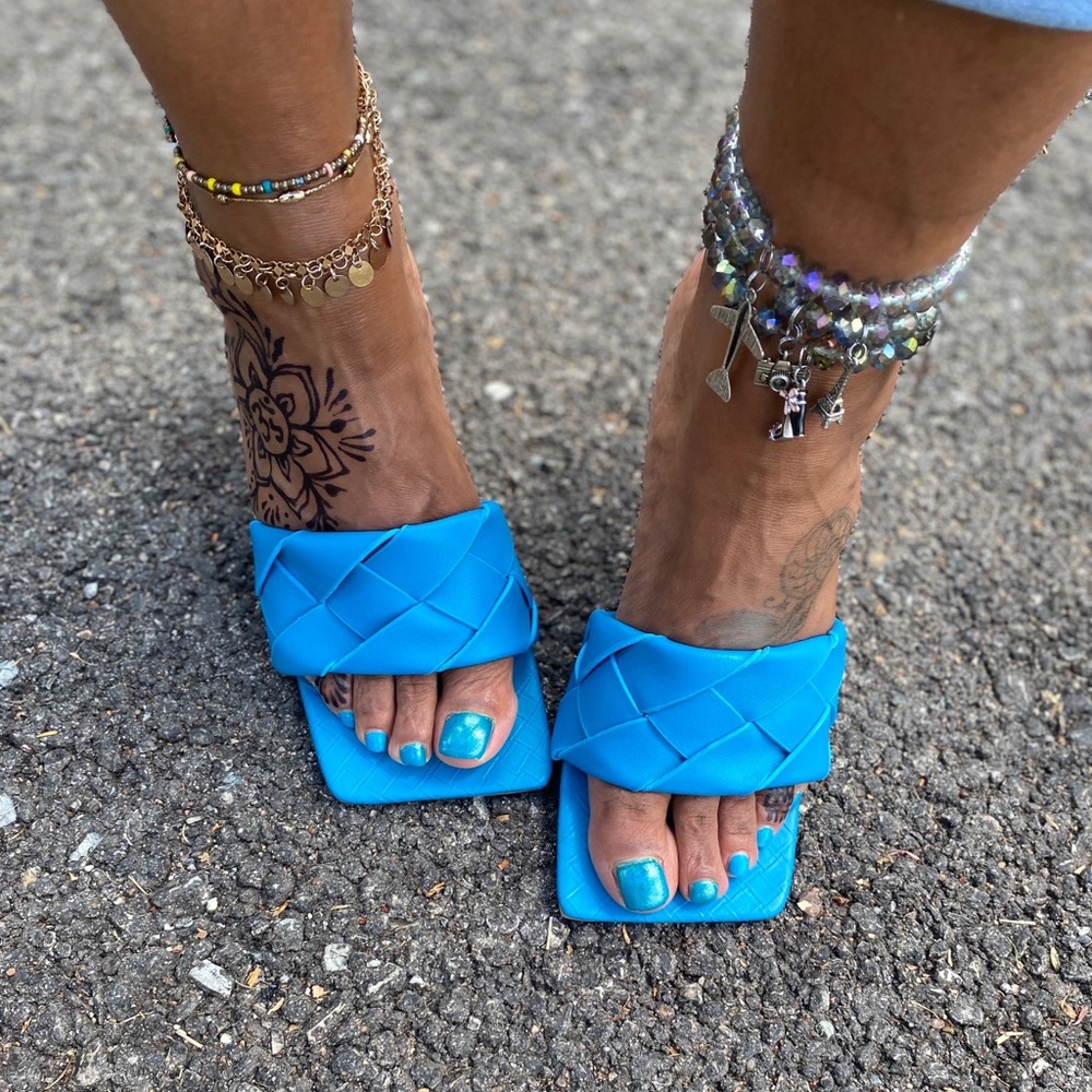 Blue Braided Heel